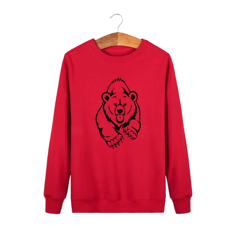 Свитшот мужской зимний с принтом бурый медведь гризли | Мужская одежда