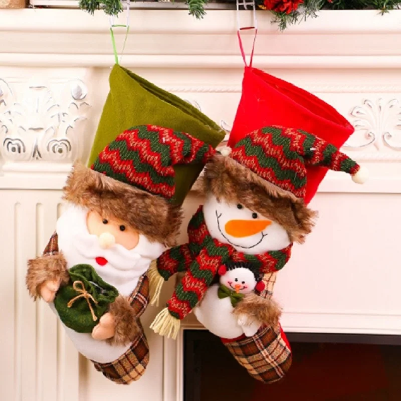 Christmas Decoration Gifts Bag Pendant Cloth Socks Children's Gift Bags Old Man Snowman Holiday Decorations |