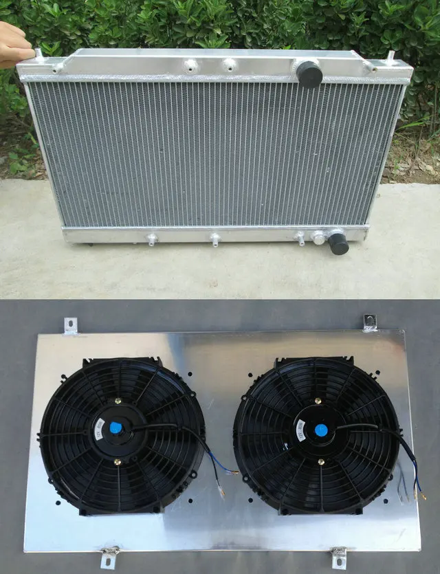 Radiator Shroud Fans Алюминиевый кожух вентилятора радиатора для Mitsubishi Eclipse 1G GS GSX Plymouth Laser RS Eagle Talon DL ES G37 4G63 1,8/2.0L 1990-1994 - Цвет: Radiator Shroud Fans