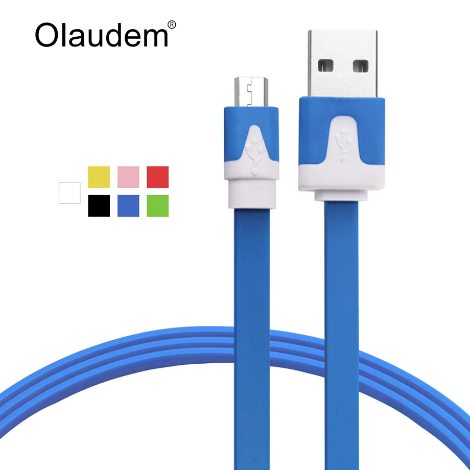 USB Cable Micro 2.0 Sync Charging Flat Noodle Mobile Phone Cables For Android Samsung Huawei Xiaomi HTC LG USBC118 | Мобильные