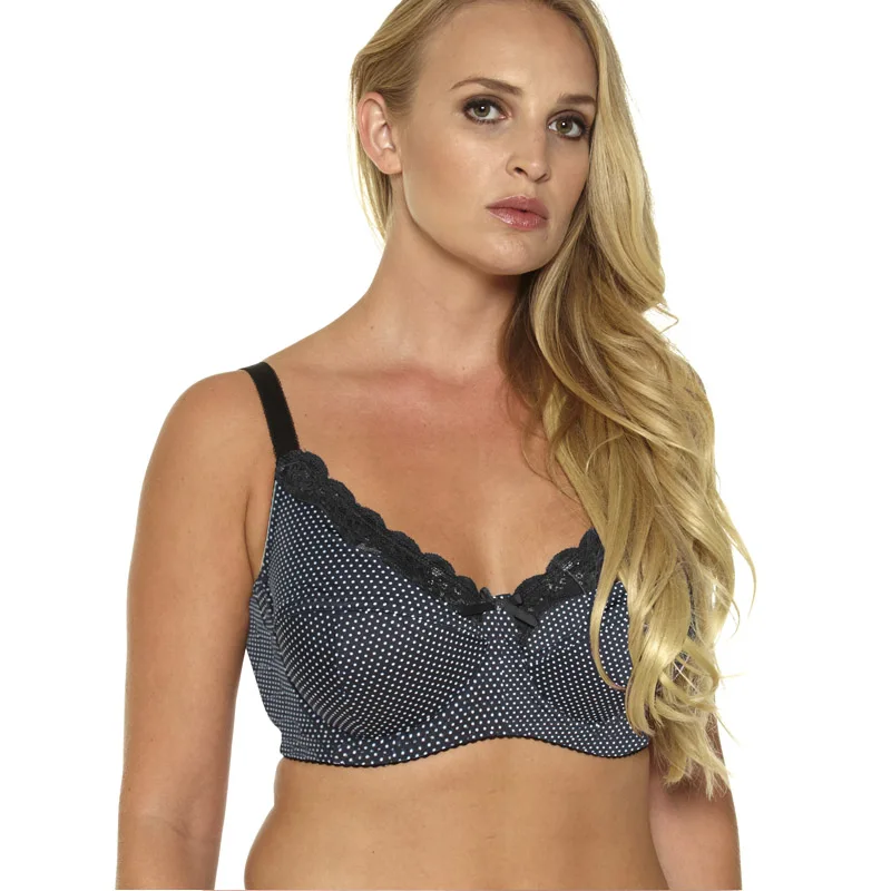 Бюстгальтер женский с чашками пуш ап кружевной в горошек 34 46 C/D/DD/DDD/E/F/G большие
