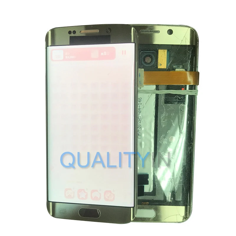 Для samsung Galaxy S6 Edge G925 G925F сенсорный экран дигитайзер сенсор+ красный сжигание-тень ЖК-дисплей монитор панель модуль в сборе