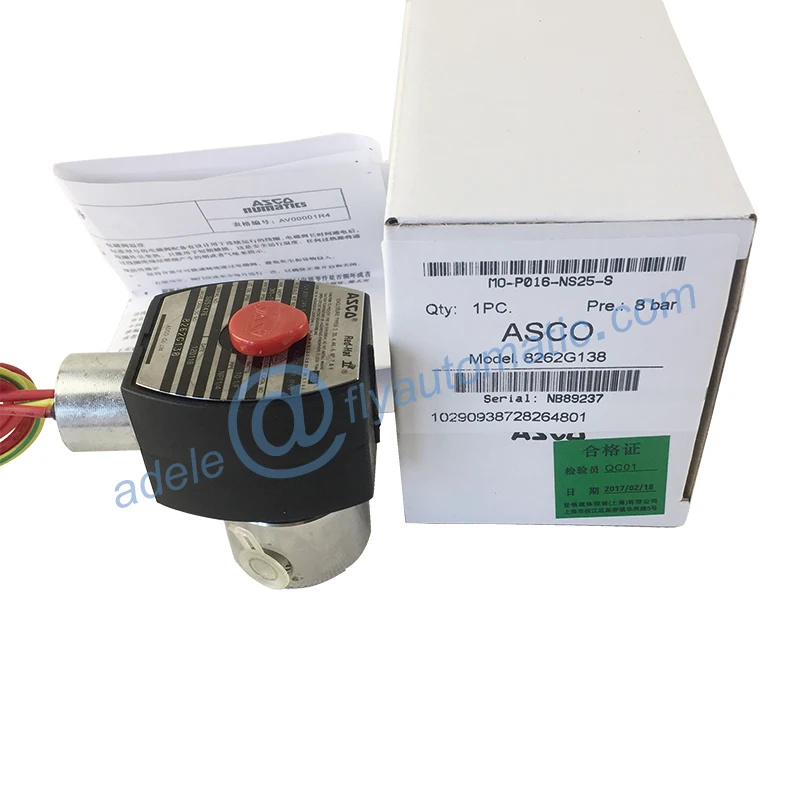 Соленоидный клапан 8262G138 NPT 1/4 ASCO герметичный катушечный электромагнитный из