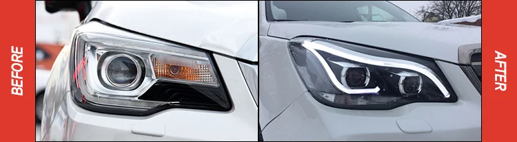АКД Тюнинг автомобилей фары для Subaru Forester 2013- светодиодные фары DRL ходовые огни биксеноновые фары Противотуманные фары с ангельскими глазками
