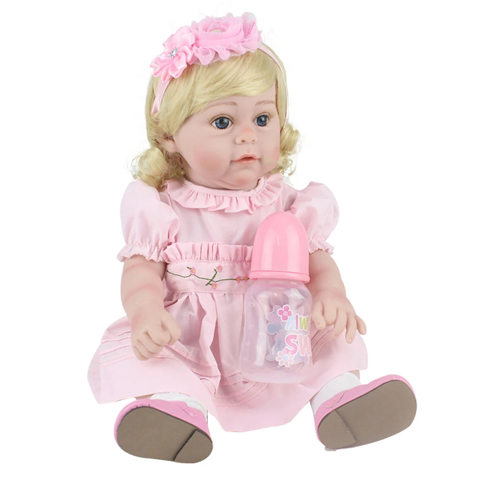 Кукла NPKDOLL Reborn силиконовая кукла для всего тела 17 дюймов светлый парик bebes reborn