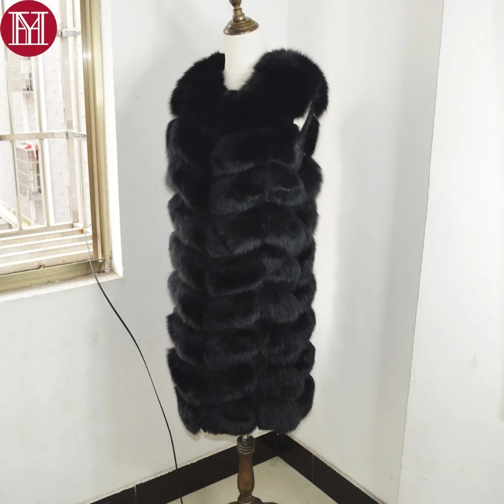 Горячая Распродажа 100% из натурального меха лисы пальто без рукавов для женщин