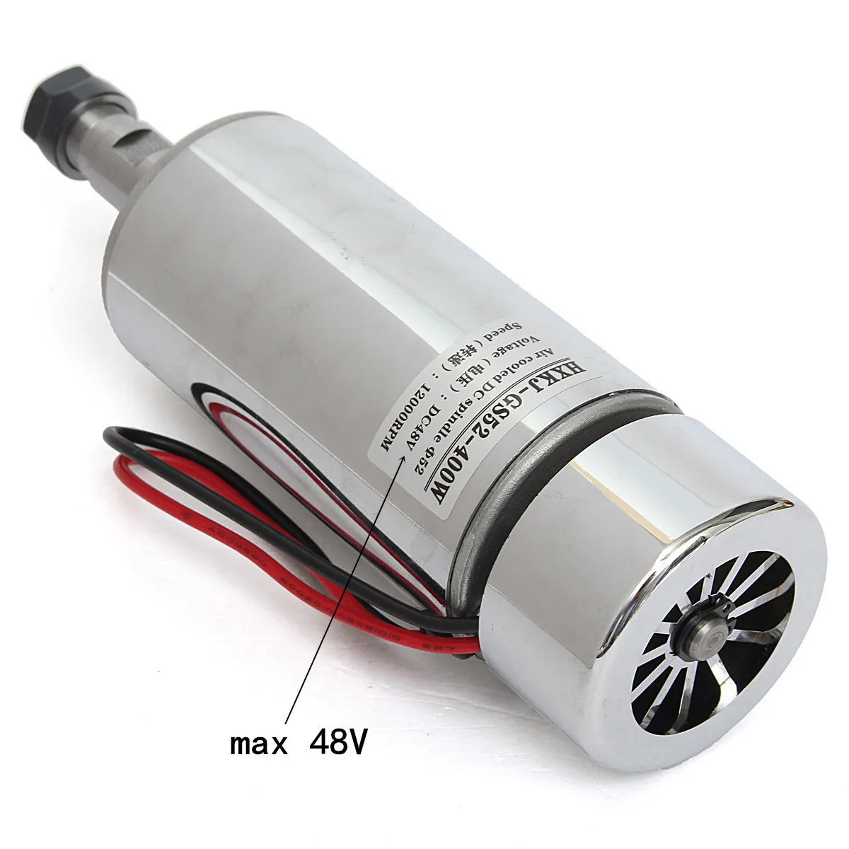400W DC 12V-48V 12000rpm High-speed Air Cooled Spindle Motor 500mN.m for Engraving Milling