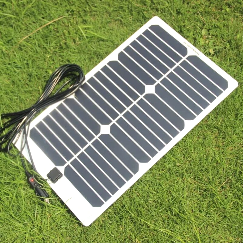 

BUHESHUI Semi-flexible 20W 18V Solar Panel Module For 12V Car Boat Motor Battery Charger DIY Solar System Sunpower Panel 2pcs