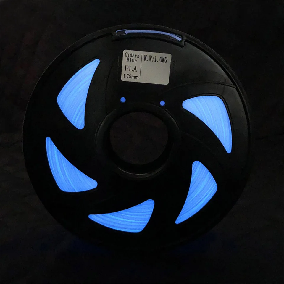 CREOZONE 3D нити светящиеся плюс в темноте серии PLA Пластиковые Нити для 3d принтера Prusa i3 RagRap синий цвет 1,75 1 кг катушка - Цвет: PLA Glow Plus BLue