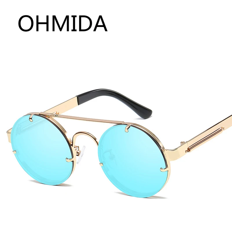 Круглые Солнцезащитные очки ohmida в стиле стимпанк винтажные мужские и женские
