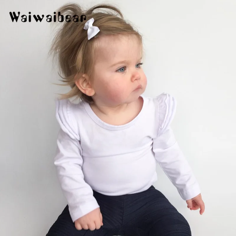Baby Girl Rompers Autumn Princess Solid Jumpsuits Newborn Cotton Clothes Long -Sleeved Jumpsuit Kids Outfits | Детская одежда и