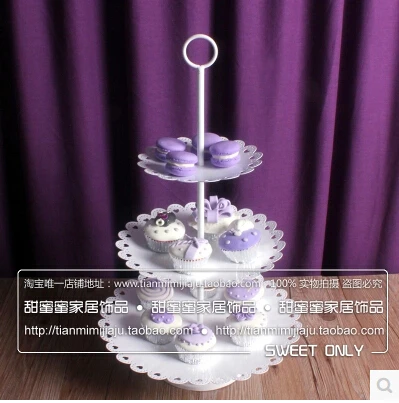 European modern  metal trays, cake pans holiday decorations, wedding decoration white cake rack SG027