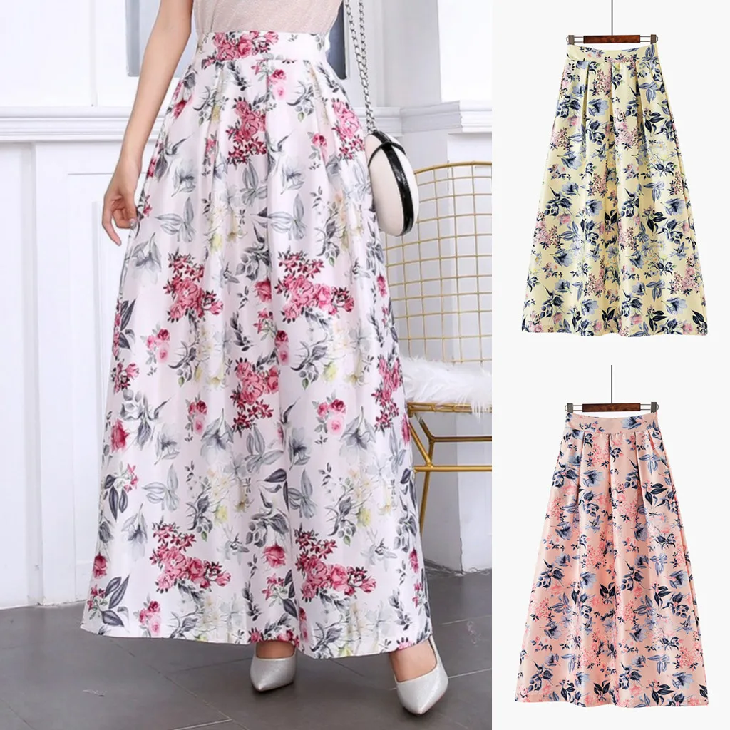 Женская юбка со складками FREE OSTRICH свободная розовая Повседневная Длинная с