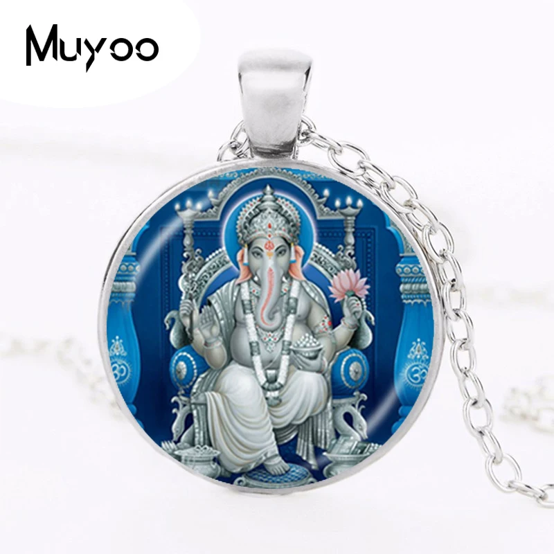 Lord Ganesh Ganesha Necklace God of Fortune Pendant Hindu Elephant Necklace Buddha Meditation Spiritual Jewelry  Necklace HZ1