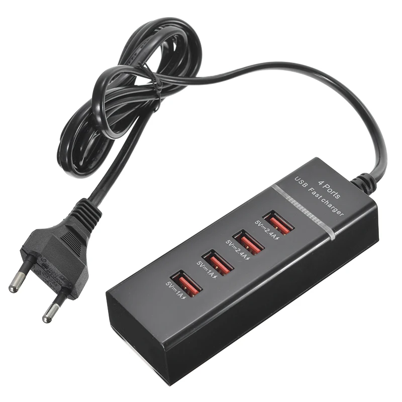 Универсальное быстрое зарядное устройство для телефона с 4 usb-портами, штепсельная вилка европейского и американского стандарта, настенный адаптер для быстрой зарядки для iPhone и мобильных телефонов samsung