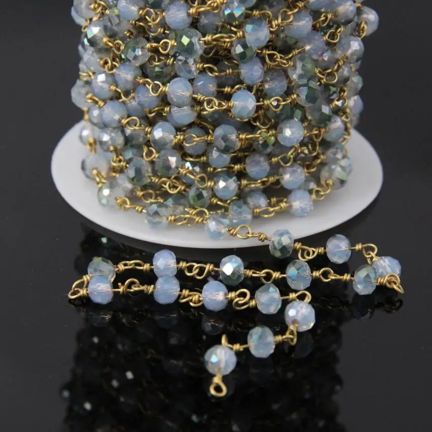 5 метров зеленая титановая синяя стеклянная Хрустальная латунная проволочная