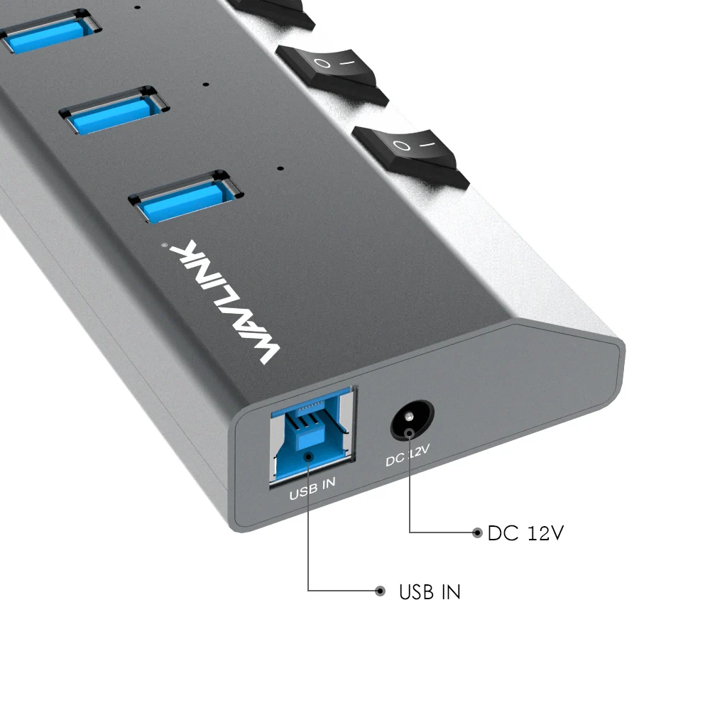 Высокоскоростной разветвитель Wavlink usb хаб 3 0 с 4/7 портами Micro USB переключателем