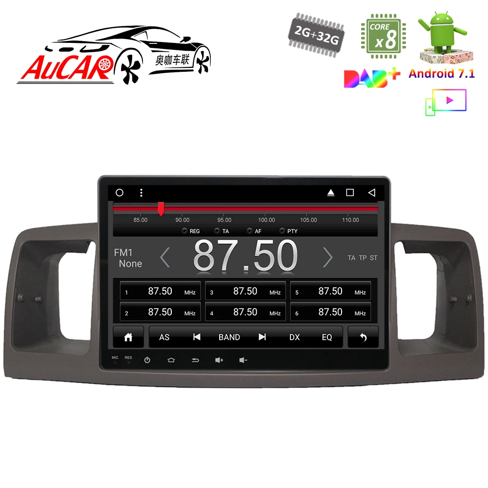 9 "система GPS навигации Android 8 1 для Toyota Corolla EX 2007 2012 автомобильный DVD плеер AUX радио