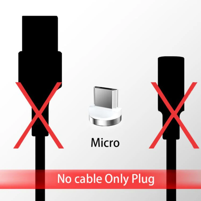 for Micro Plug Магнитный кабель 3А для быстрой зарядки Micro usb type-C Шнур для iPhone 11Pro Xs Max samsung s10 Xiaomi Магнитный зарядный usb-кабель для передачи данных - Тип штекера: for Micro Plug