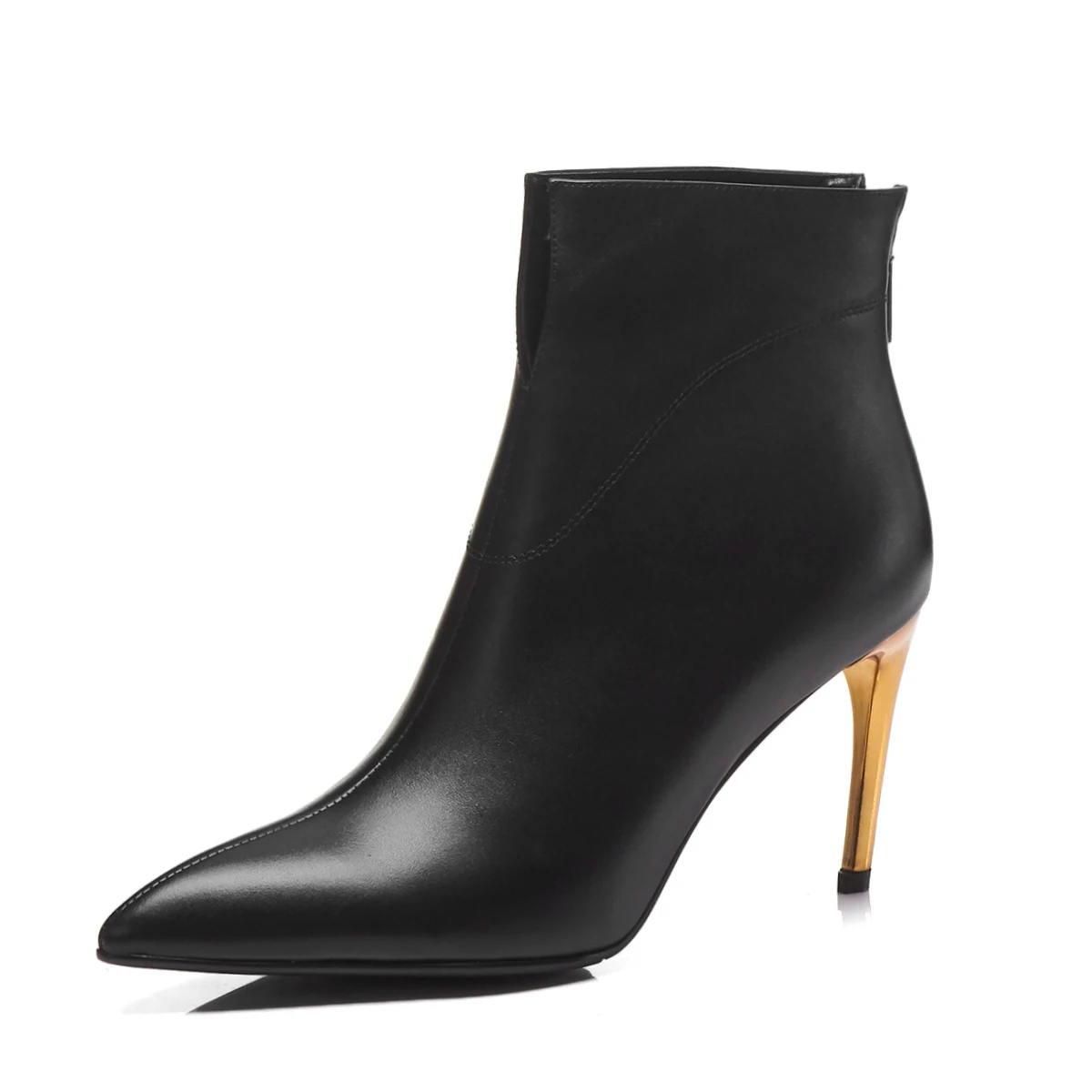 Genuine leather ankle boots Sexy thin High Heels officeladies dress wedding Shoes spring autumn Woman Boots large size 34-42