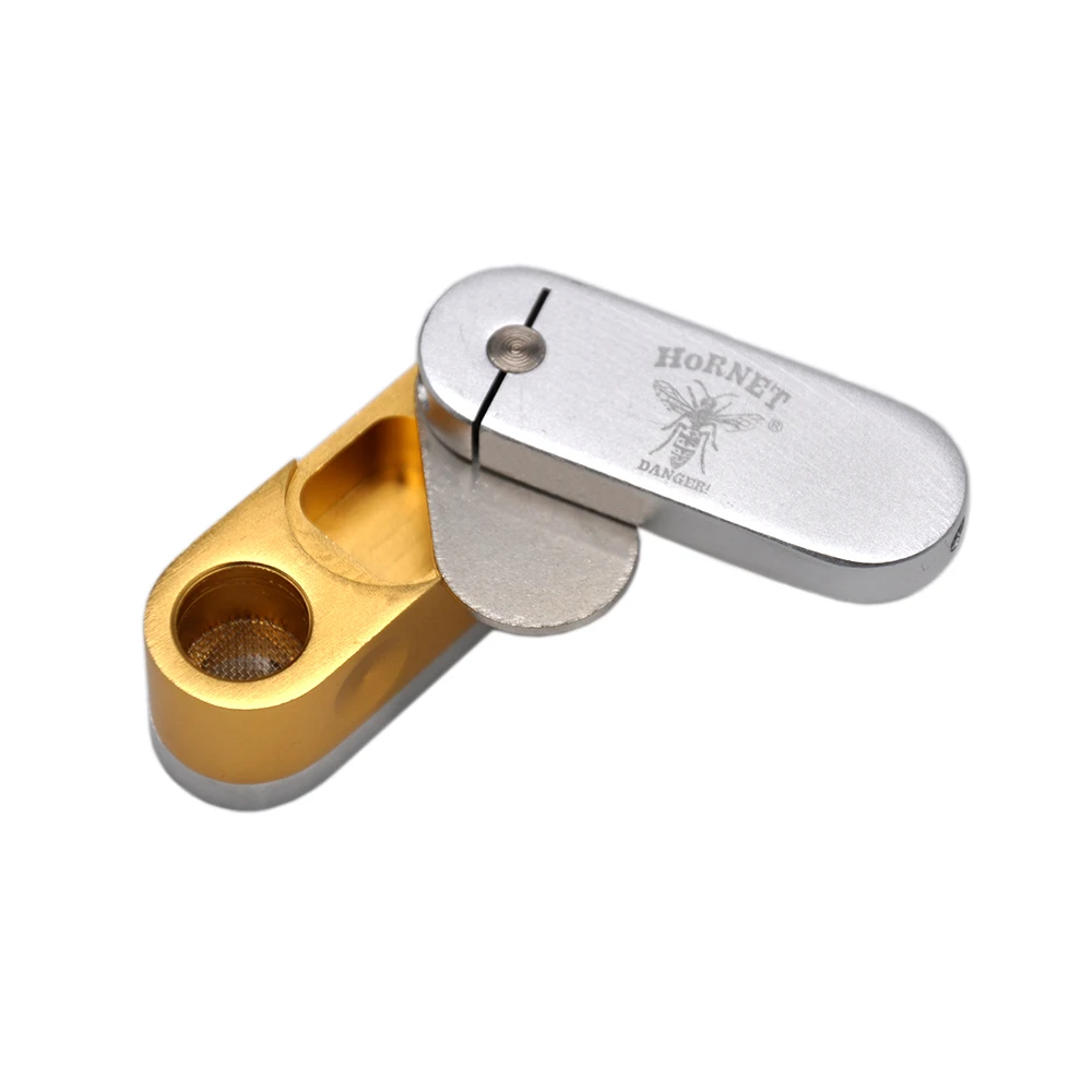 [HORNET] Фирменная двухслойная металлическая Поворотная курительная портативная