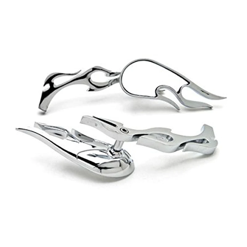 

Chrome Billet Mirrors Flamed Stems 3D Flames For Harey and Other Motorcycles For Motorcycle Accessories