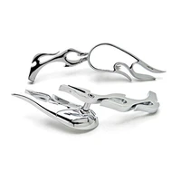 chrome billet mirrors flamed stems 3d flames for harey and other motorcycles for motorcycle accessories