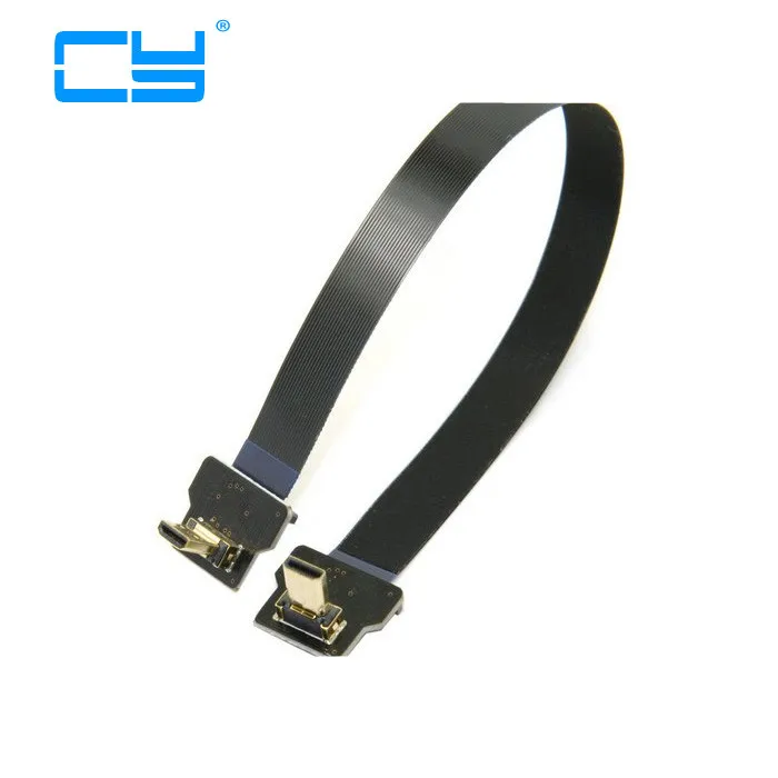 20 см 90 градусов вверх Угловой Micro HDMI к fpv кабель FPC плоский Для GOPRO Мультикоптер