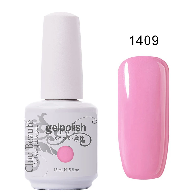1409 Clou Beaute 15 мл Гель-лак стойкий Гель-лак для ногтей замачиваемый лак для ногтей Светодиодный УФ-Гель-лак для ногтей - Цвет: 1409