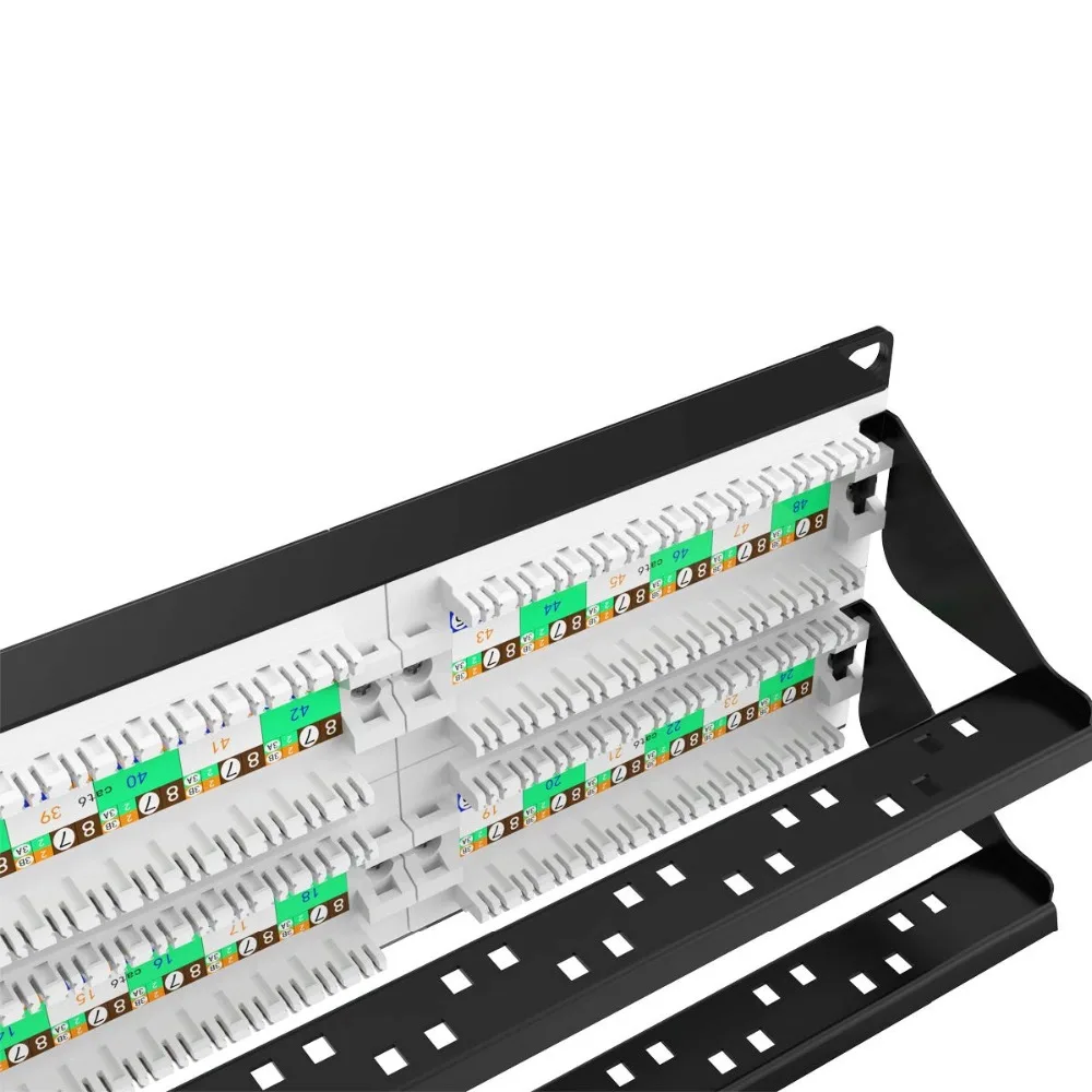 AMPCOM Supreme Series CAT 6 Патч-панель 50U позолоченная 2U 48-портовая Rackmount или Wallmount Punch Down Patch