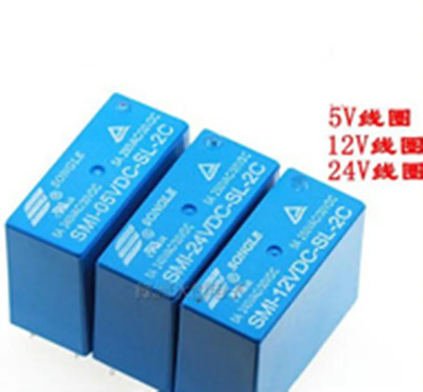 

SMI-05VDC-SL-2C SMI-12VDC-SL-2C SMI-24VDC-SL-2C 8pin 5A 250VAC/30VDC 05 12 24 5PCS/LOT