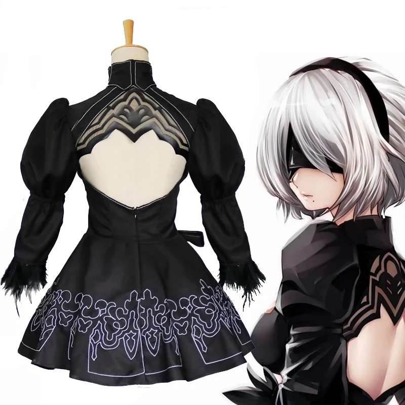 NieR Automata 2B девушка косплей платье сексуальный наряд аниме игровой костюм женский