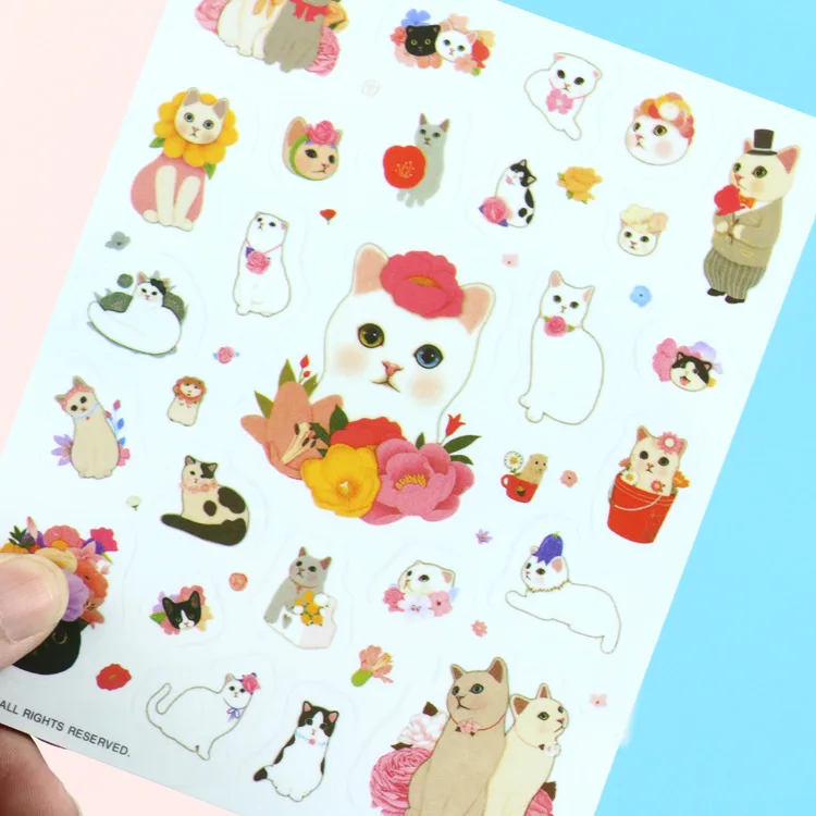 

4 pcs/pack Sweet Warm Meow Cat Decorative Stationery Stickers Scrapbooking DIY Diary Album Stick Label