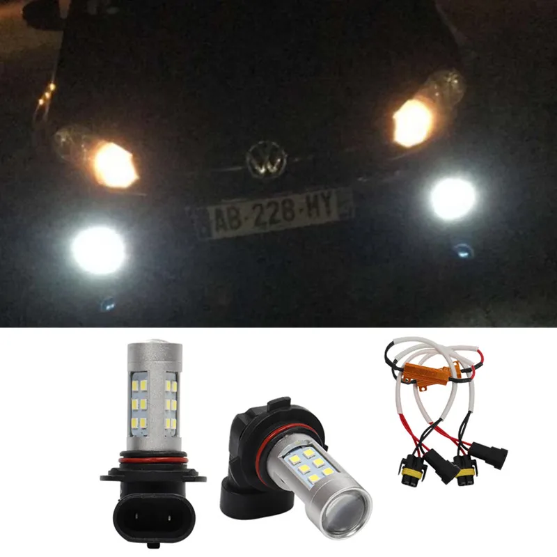 2X 9006 HB4 светодиодный проектор Противотуманные фары DRL без ошибок для VW Golf 6 MK6 2011 2012