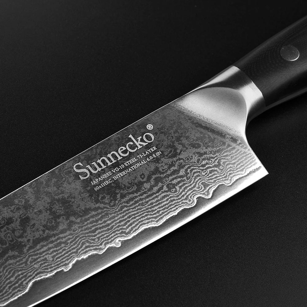 Нож шеф повара SUNNECKO из дамасской стали профессиональный инструмент для резки