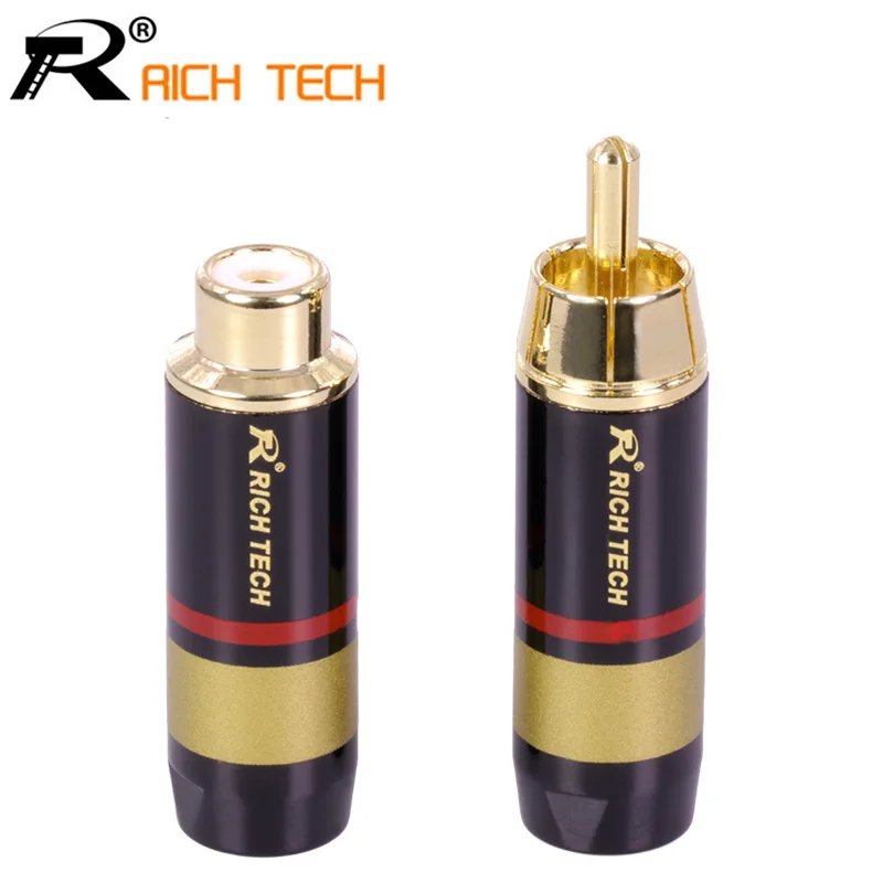 10 шт./5 пар RCA Plug/Jack разъем провода Позолоченные аудио адаптер синий и красный