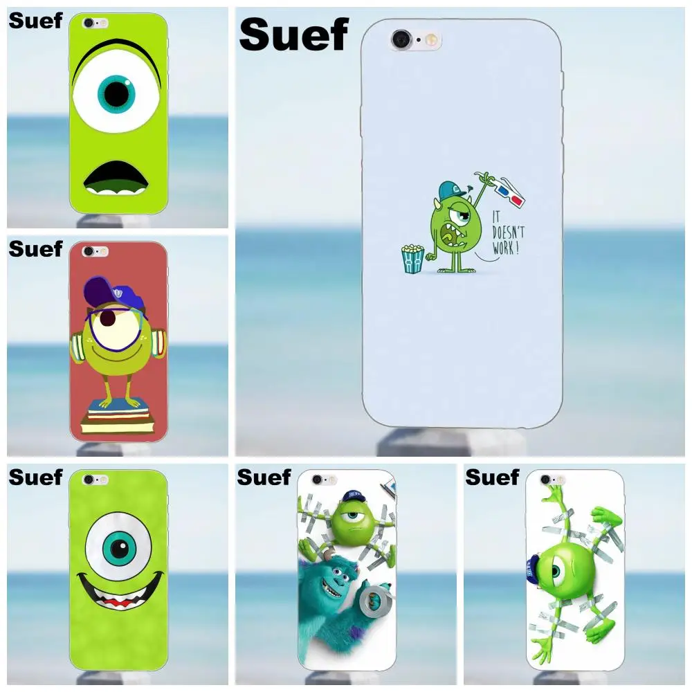 Suef для iPhone 4 4S 5 5S 5C SE 6 6S 7 8 Plus X Samsung Galaxy A3 A5 J1 J3 J5 J7 2016 2017 мягкий крутой лучший Mike Wazowski