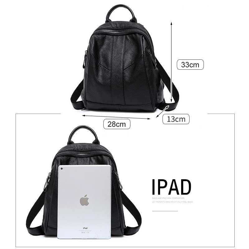 LUISE брендовый женский натуральный кожаный рюкзак дизайнерский корейский