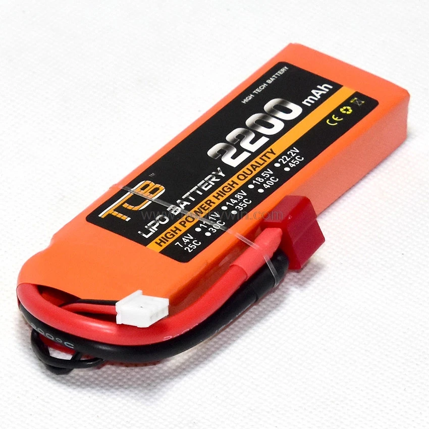 7.4V 2S 2200mAh 25C LiPo Battery Burst 40C T-plug XT60 option for RC Model Airplane Helicopter FPV Drone Racing Boat Buggy Truck | Игрушки и