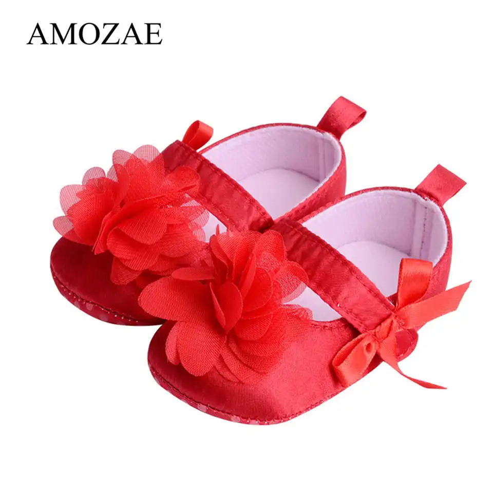 

Baby Girl Shoes For Newborn Big Flower First Walker Soft Sole Princess Shoe Spring Beautiful Girl Infant Toddler Indoor Footwear