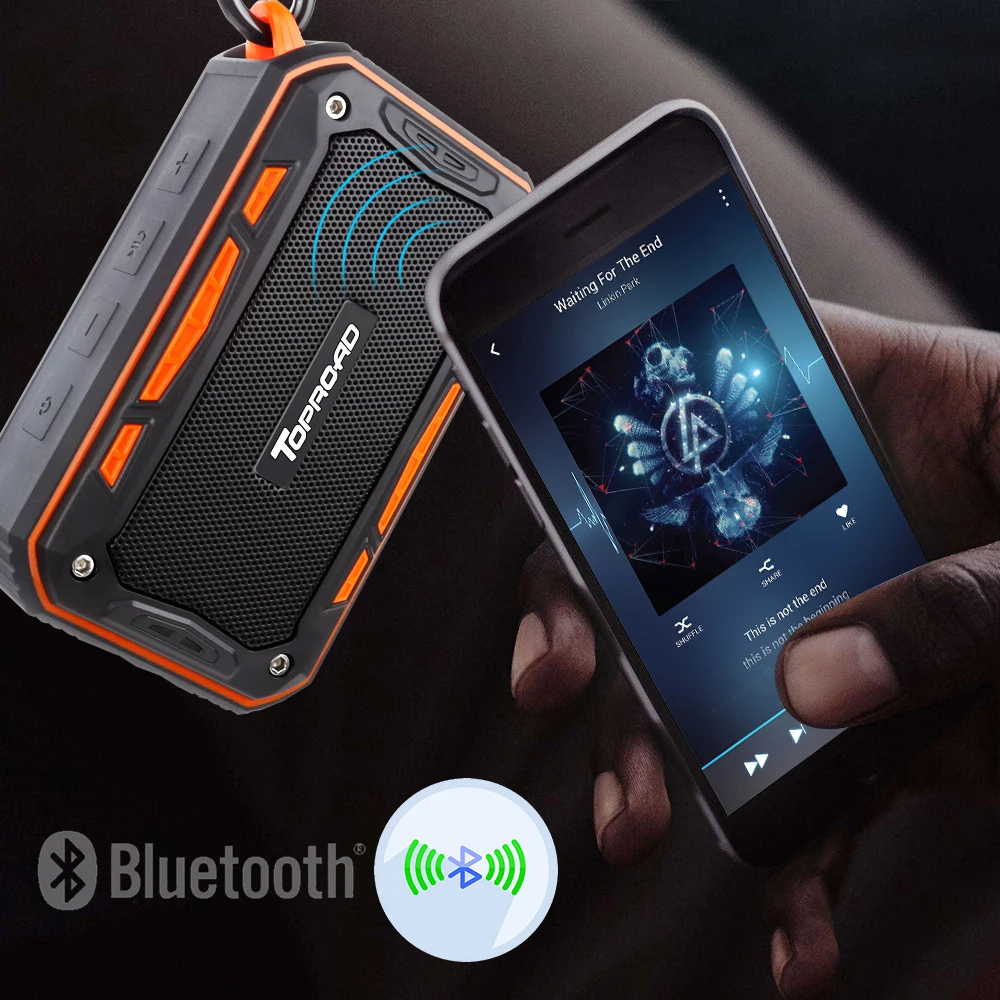TOPROAD портативный водонепроницаемый Bluetooth динамик сабвуфер Стерео Soundbox