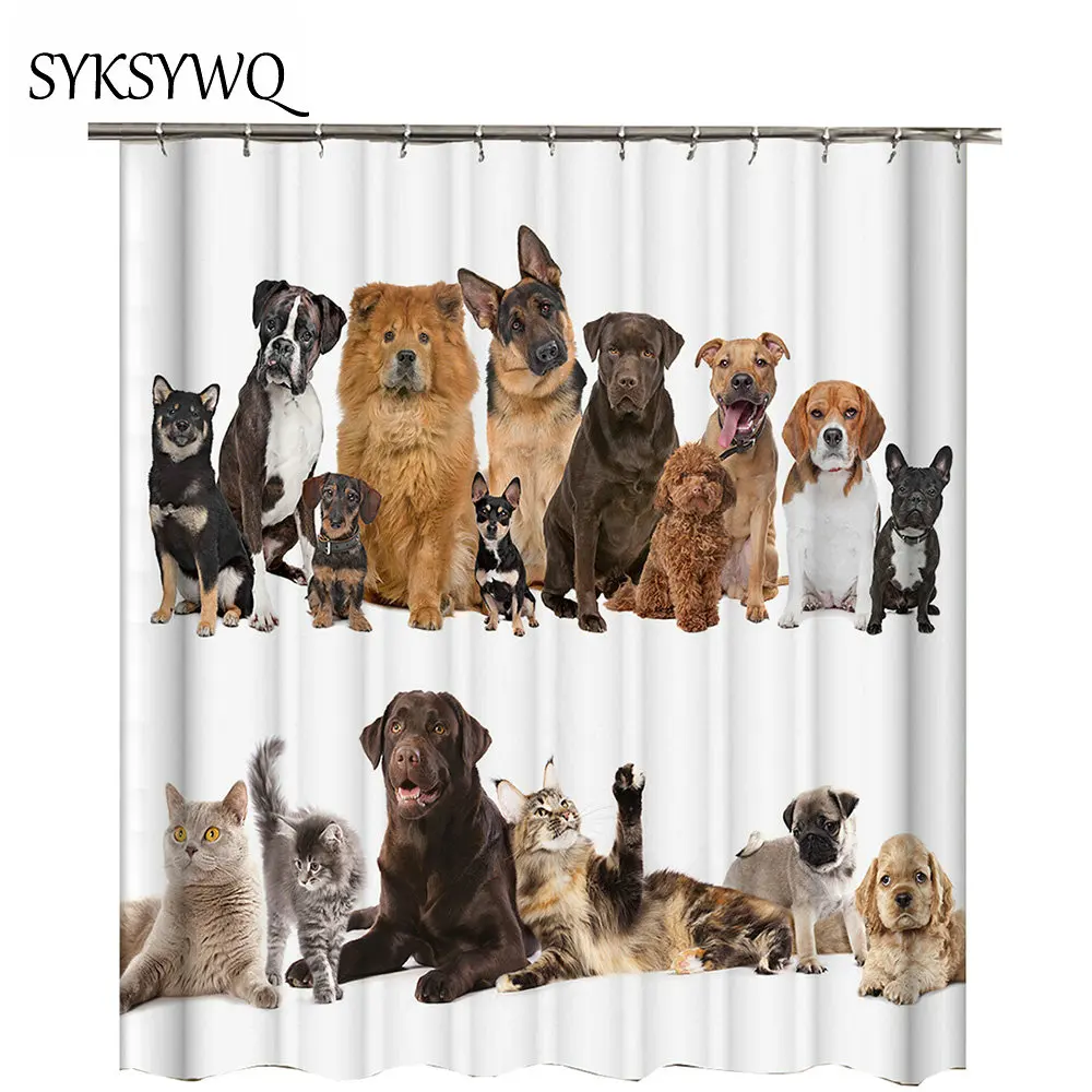 Занавеска для душа с изображением кошек домашних животных | Дом и сад
