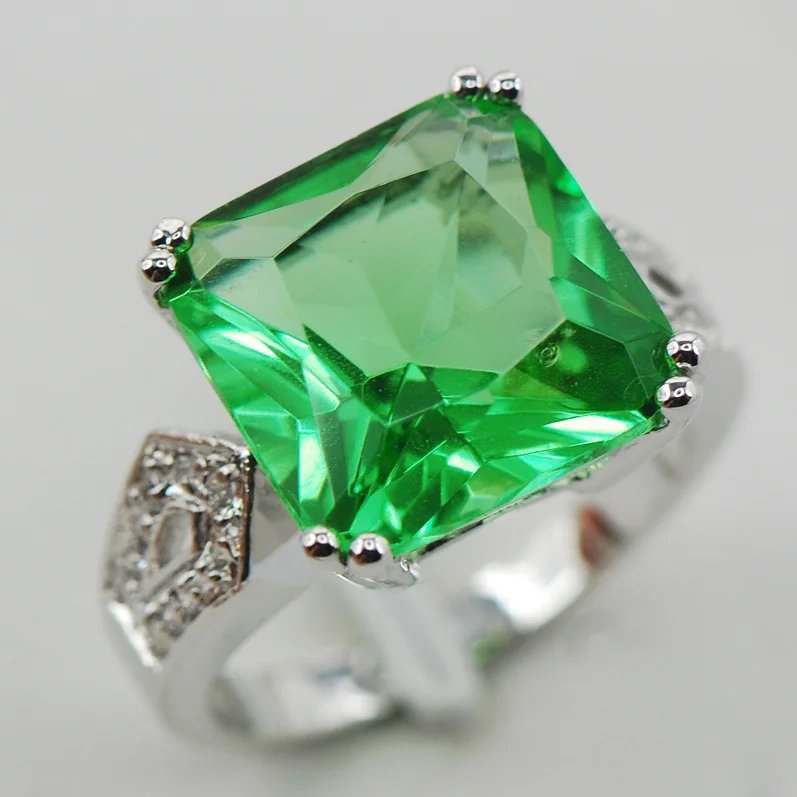 Peridot модное женское кольцо из стерлингового серебра 925 пробы F919 Размер 6 7 8 9 10|ring