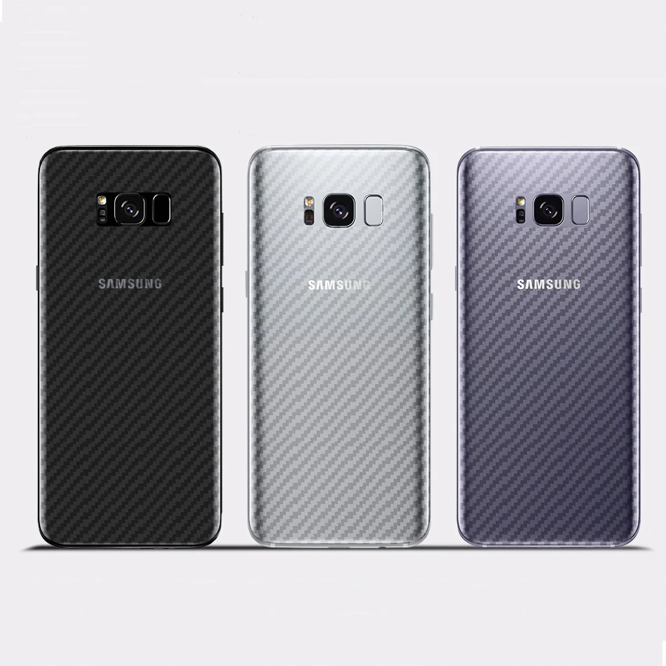 5x Защитная пленка для задней панели из углеродного волокна Samsung Galaxy Note 8 S8 Plus S6 S7 Edge