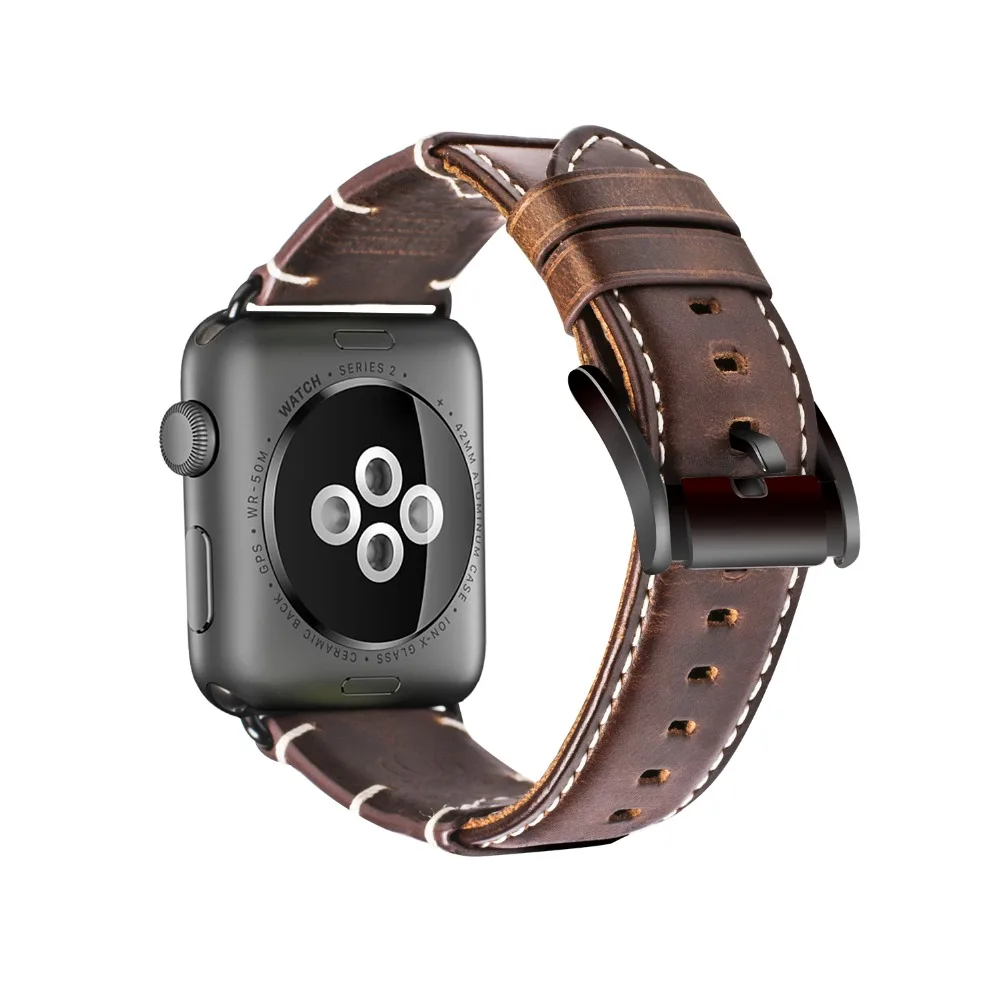 Мужской кожаный ремешок для Apple Watch 38 мм 44 мм 42 мм для iWatch 4 3 2 1 браслет Apple Watch 42 мм 38 мм