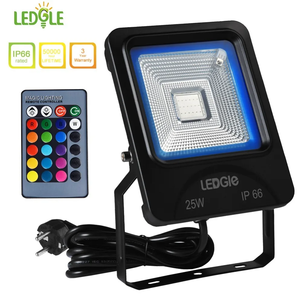 Светодиодные прожекторы GLE 25 Вт RGB водонепроницаемые Уличные светильники с