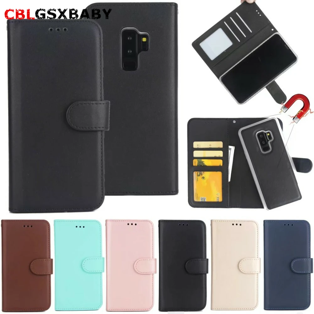 Магнитный кожаный чехол кошелек для Samsung S20 S10 S9 S8 Plus S7 NOTE 20 10 9 8 телефона съемный