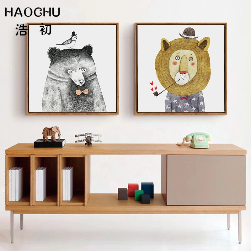 Настенный постер HAOCHU в скандинавском стиле с восхитительными животными пандой