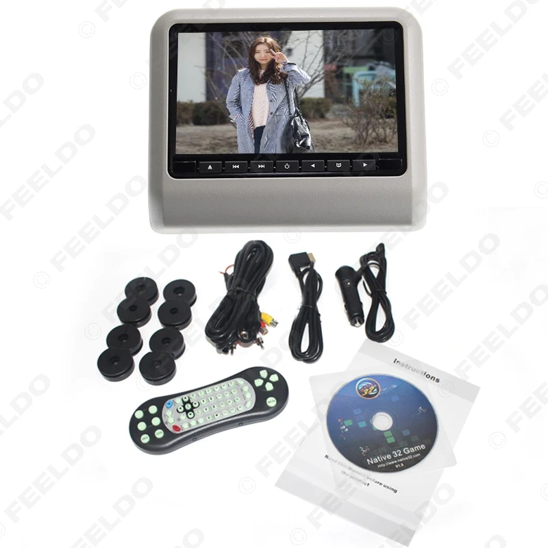 FEELDO цифровой HD 9 &quotдюймовый автомобильный монитор подголовника LCD подвесной dvd