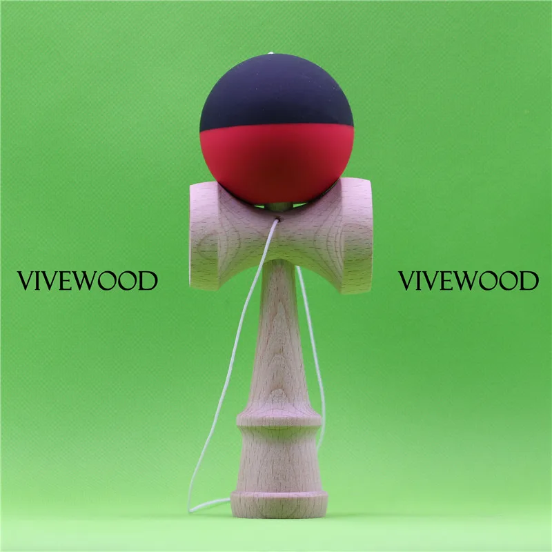Черный/красный половина Spilt Kendama 18 см резиновая кендама с сборкой Кен 2 0 VIVEWOOD